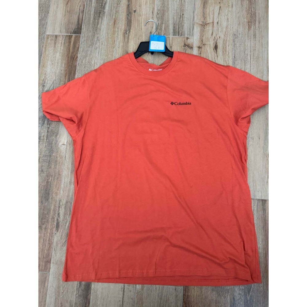 Columbia Mens XXL Tested Tough Mountain Graphic T-Shirt Orange Short Sleeve NEW